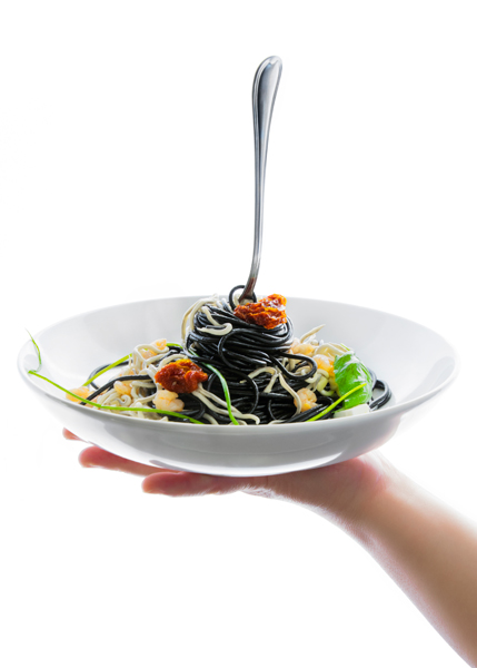 Pasta Negra en plato